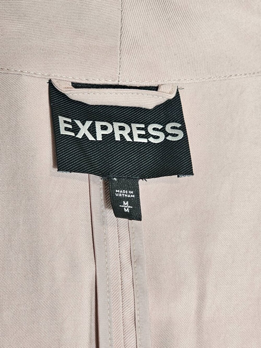 Express Blush Drape Trench Coat Size M Tie Waist Lightweight Open Front Jacket - Picture 11 of 11